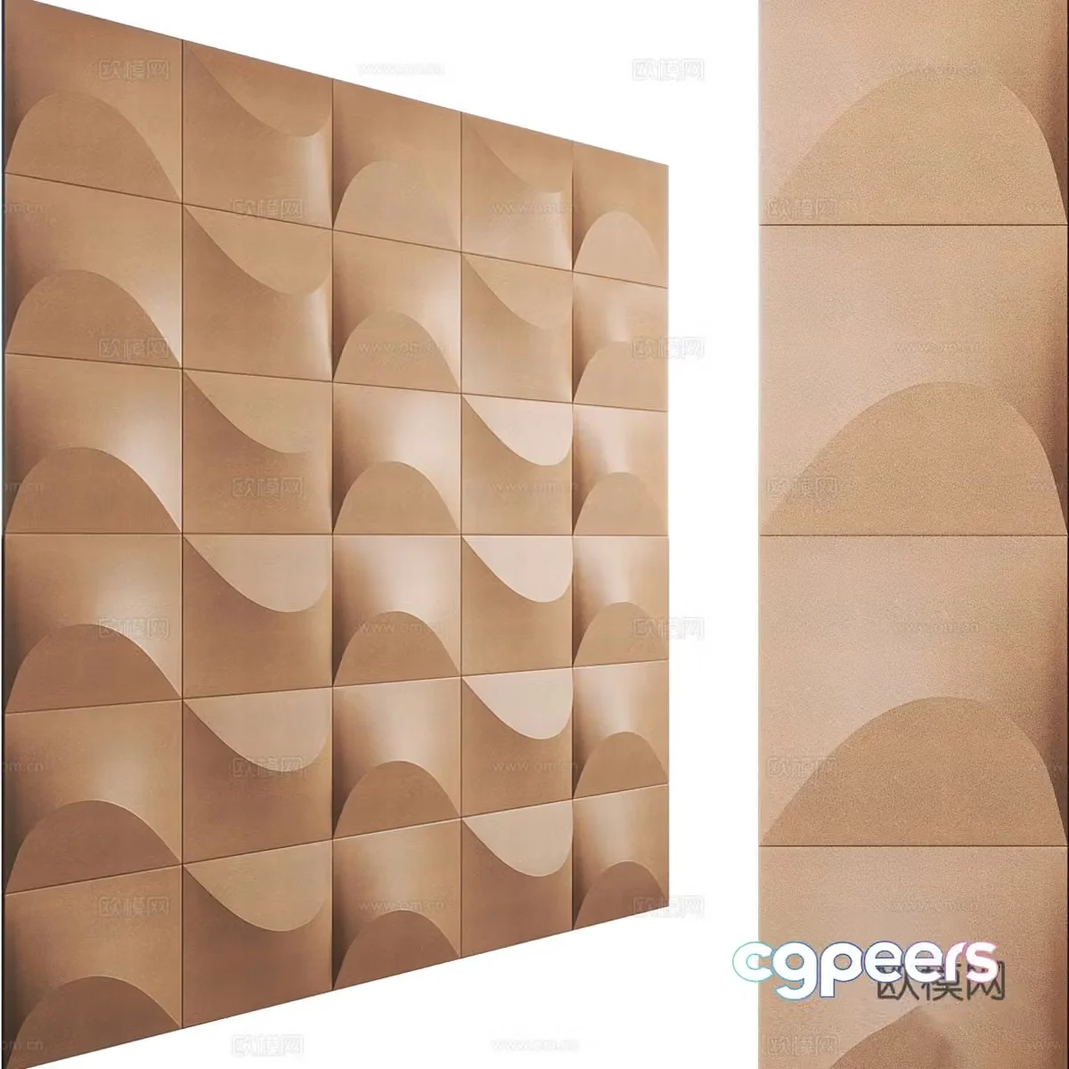 Modern Italian light luxury Abstracta Sahara cork wall panel 3D model