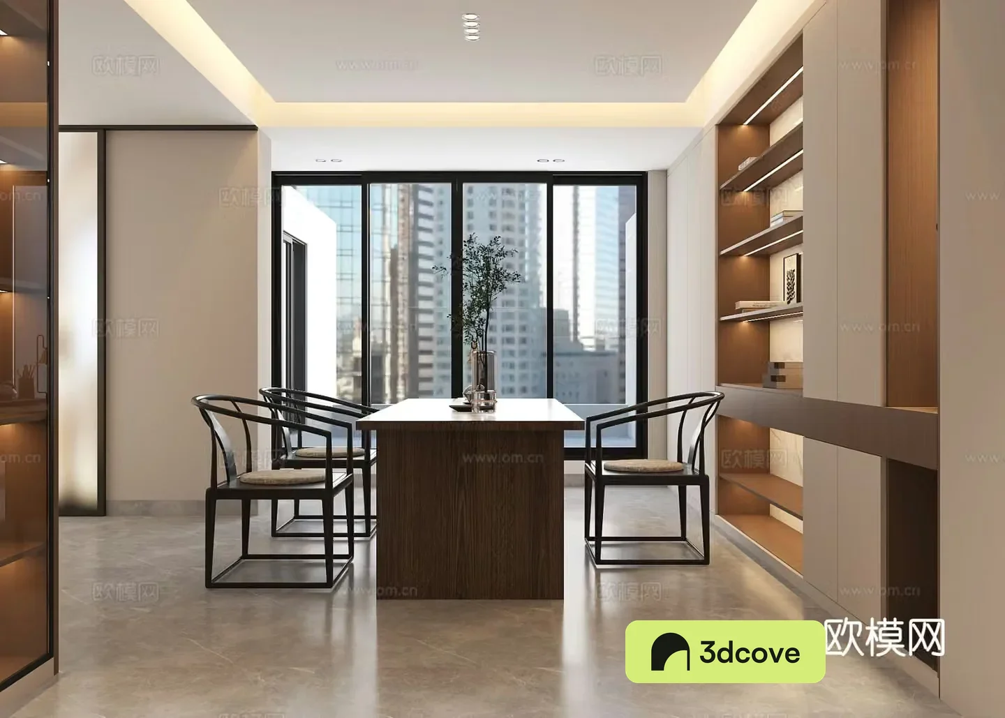 New Chinese Tea Room Study
