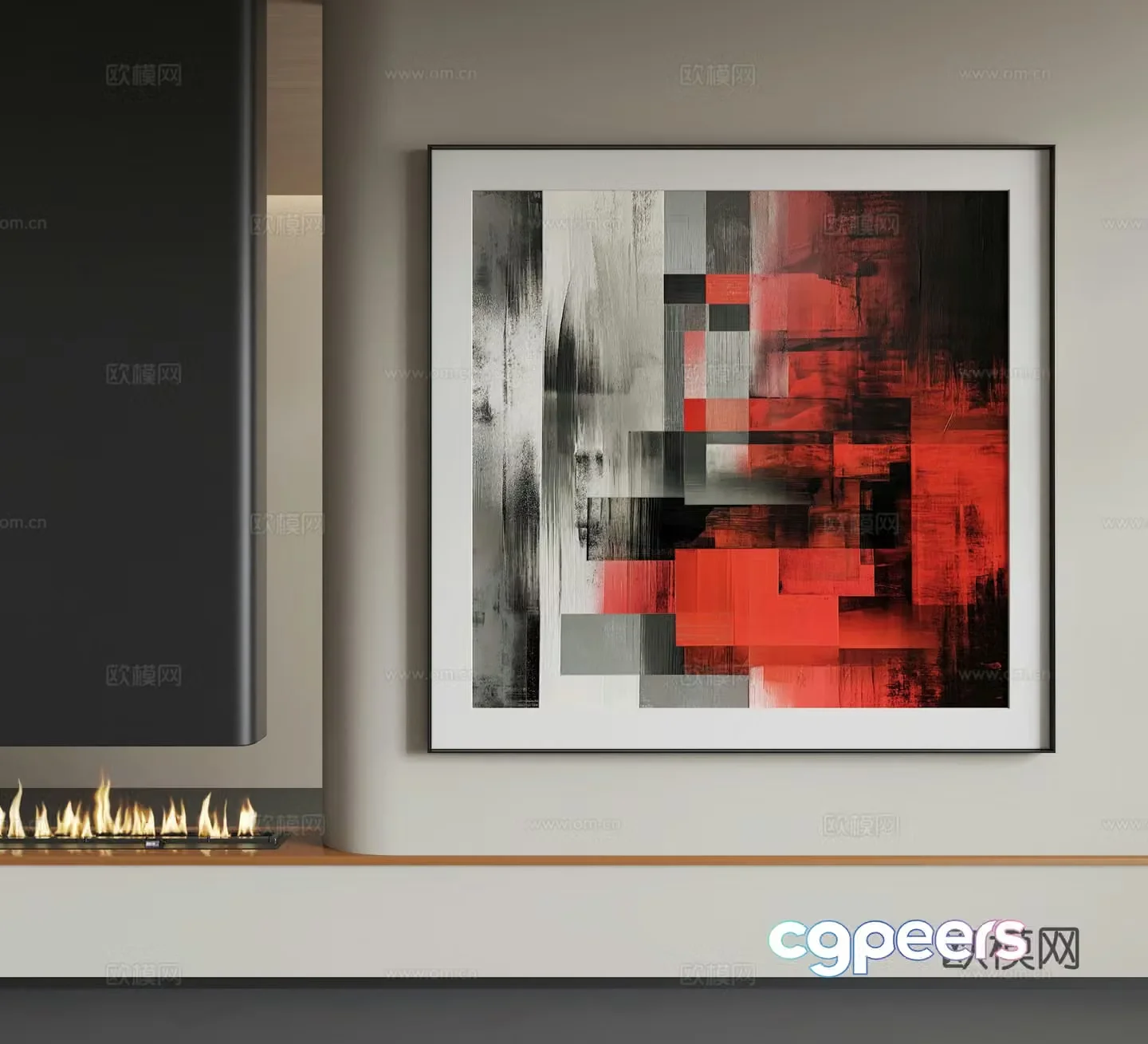 Modern hanging paintings Modern abstract hanging paintings Modern Italian hanging paintings Modern light luxury hanging paintings Modern simple 3D model