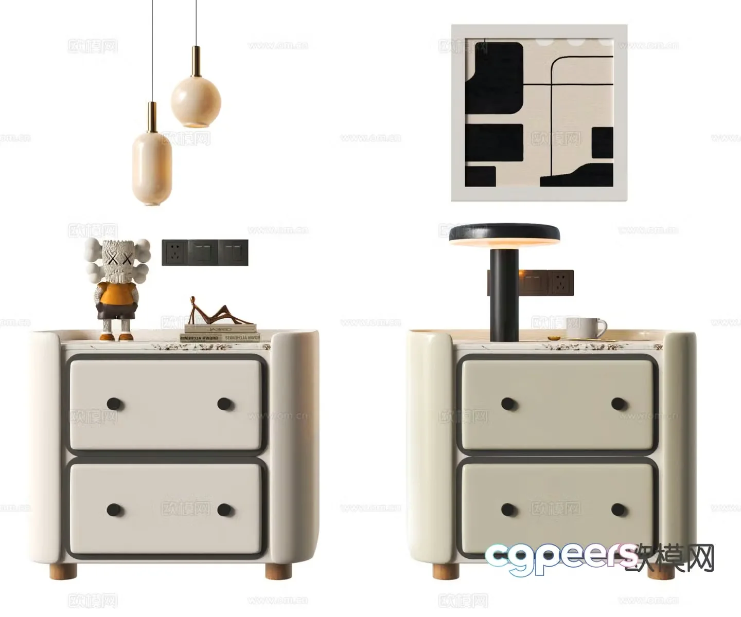 Modern bedside table 3d model