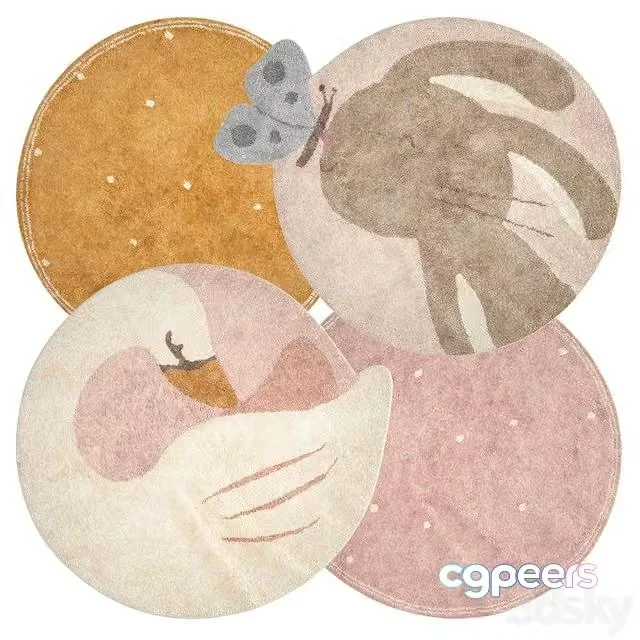 3ds Max Free – Kids Rugs set, Little Dutch