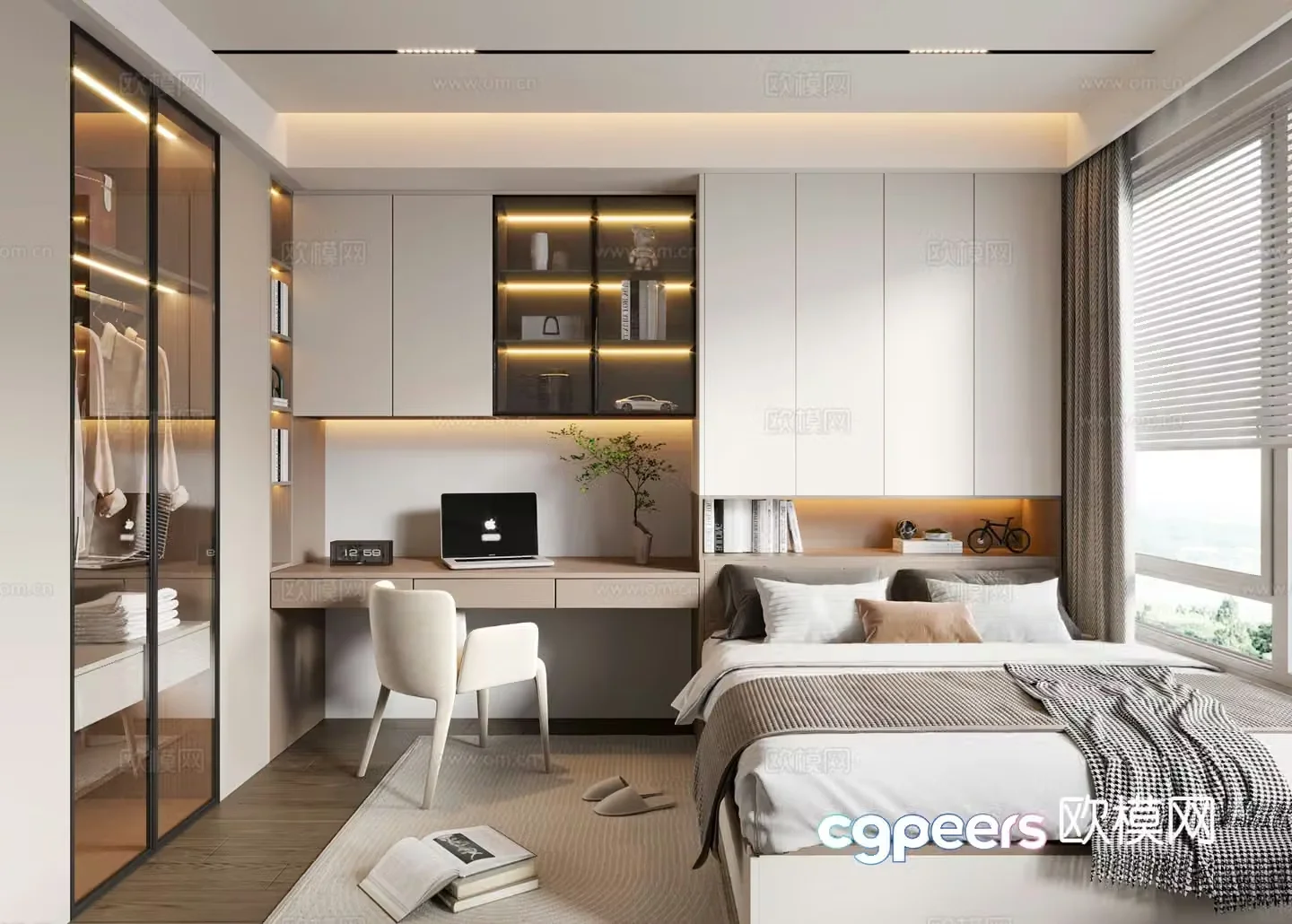 Modern tatami bedroom 3d model