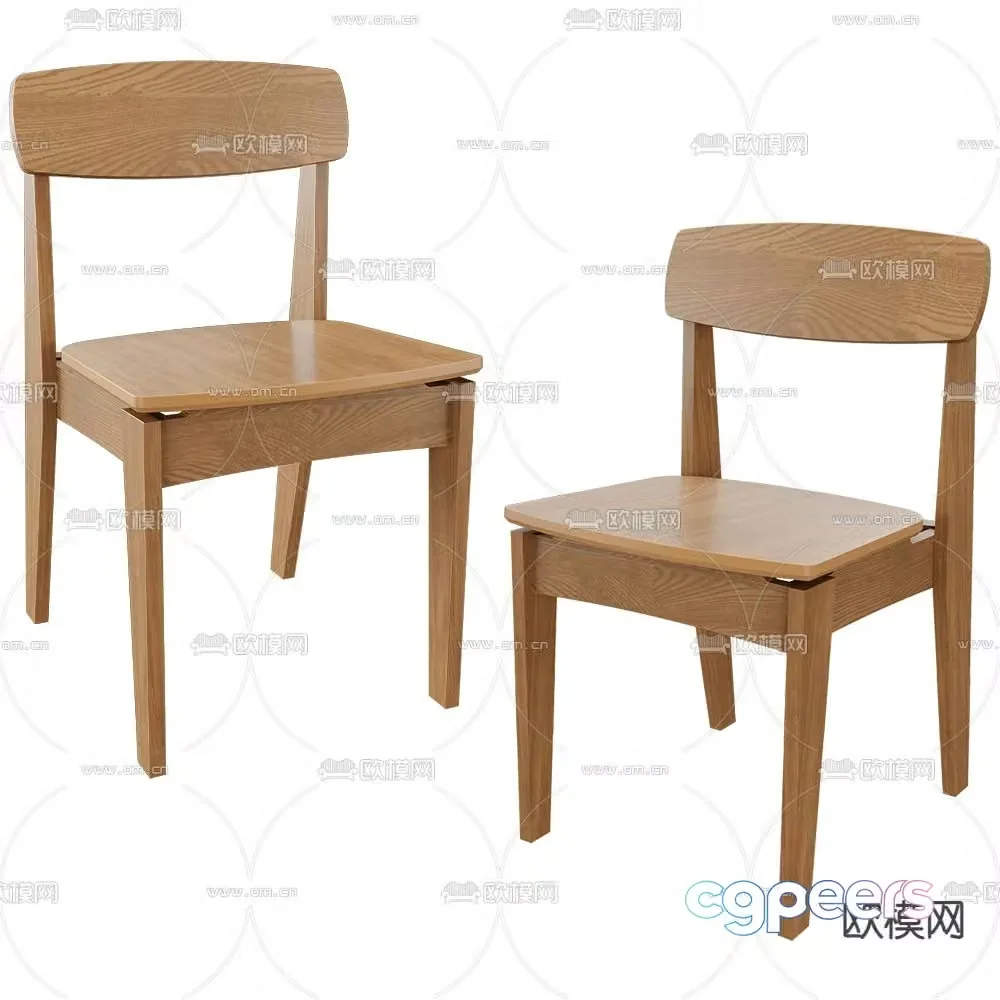 Wasabi chair dining chair wooden chair 3d model