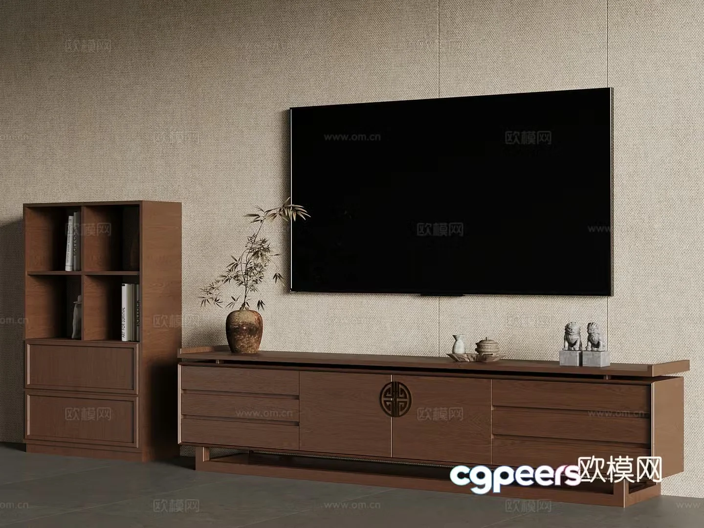 TV cabinet new Chinese TV cabinet 3D model
