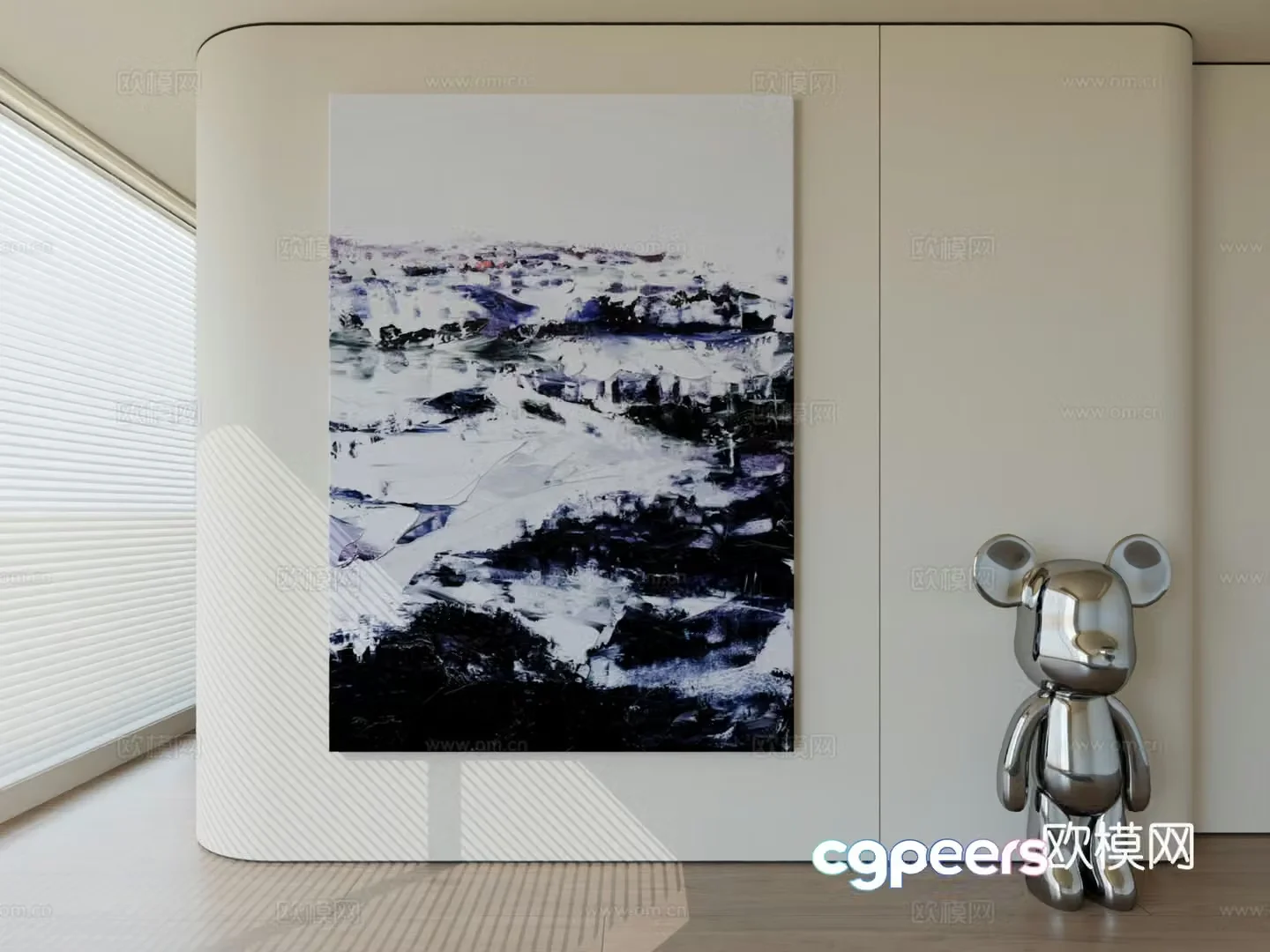 Modern minimalist hanging painting abstract art hanging painting 3d model