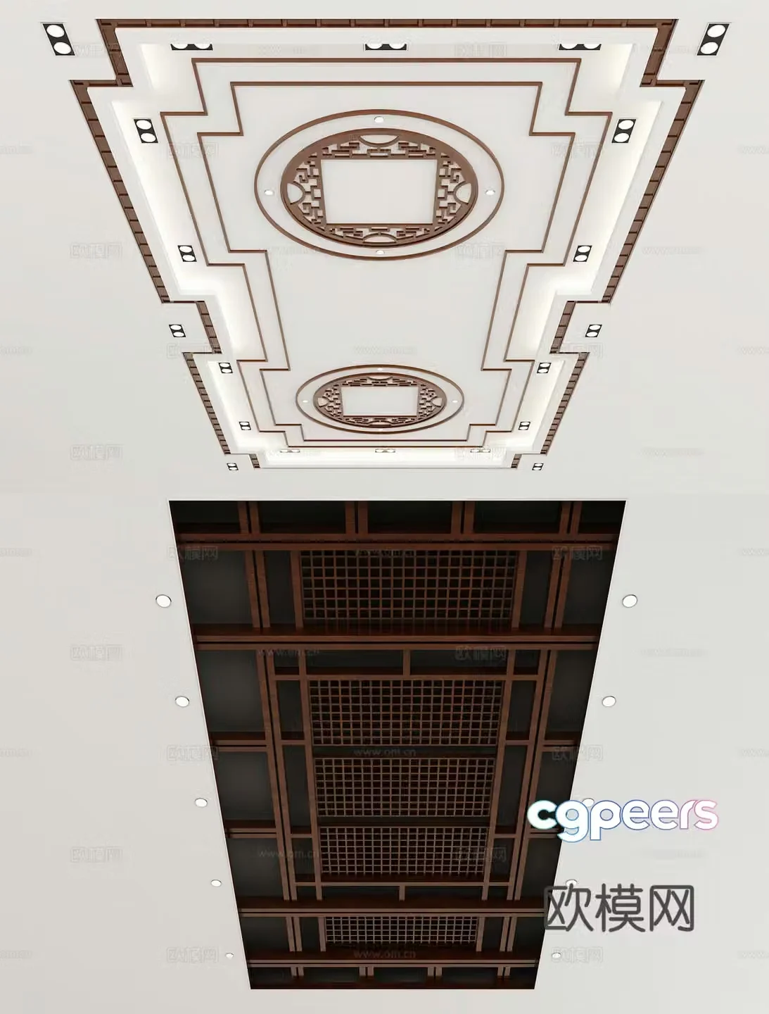 New Chinese style ceiling 3D model