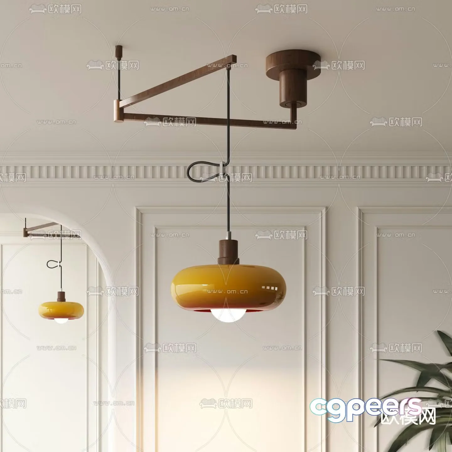 Bauhaus chandelier folding lamp 3d model