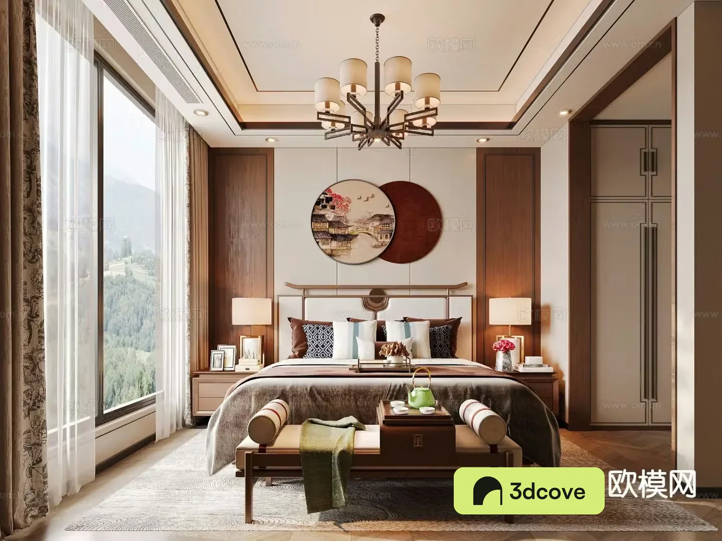 New Chinese style bedroom master bedroom