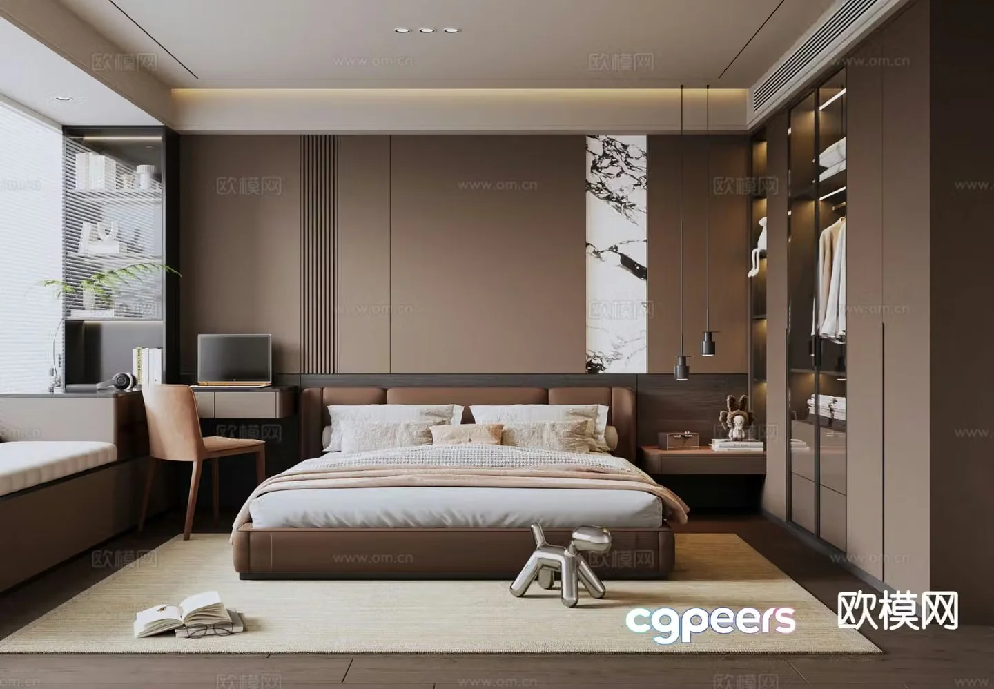 Italian style bedroom master bedroom 3d model