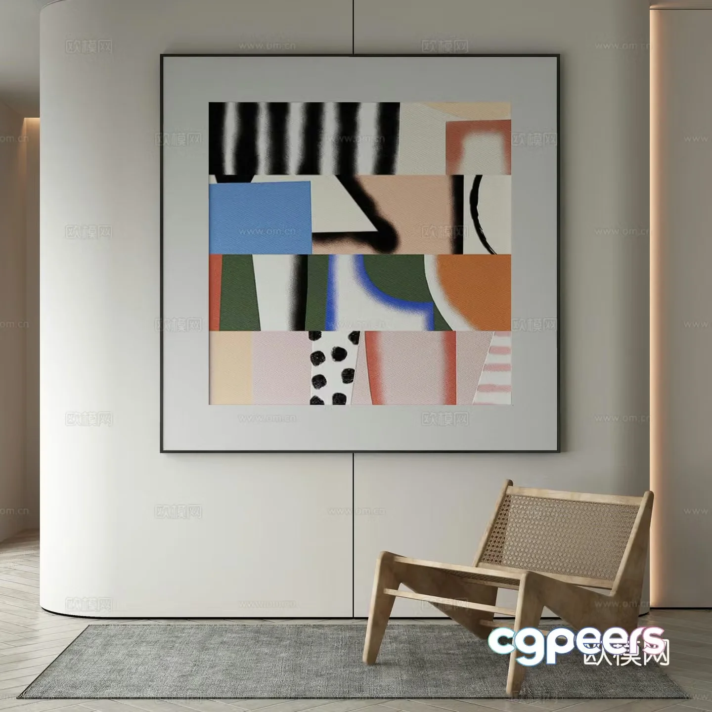 Modern decorative painting 3d model