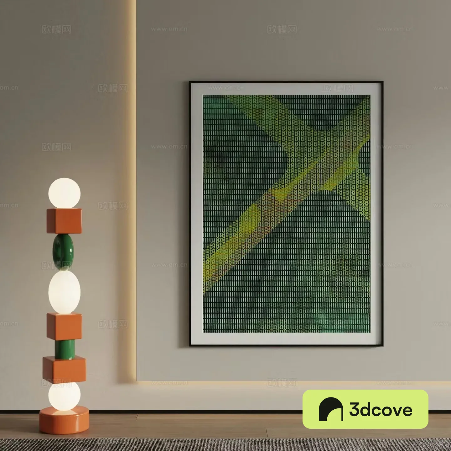 Modern decorative painting green hanging painting