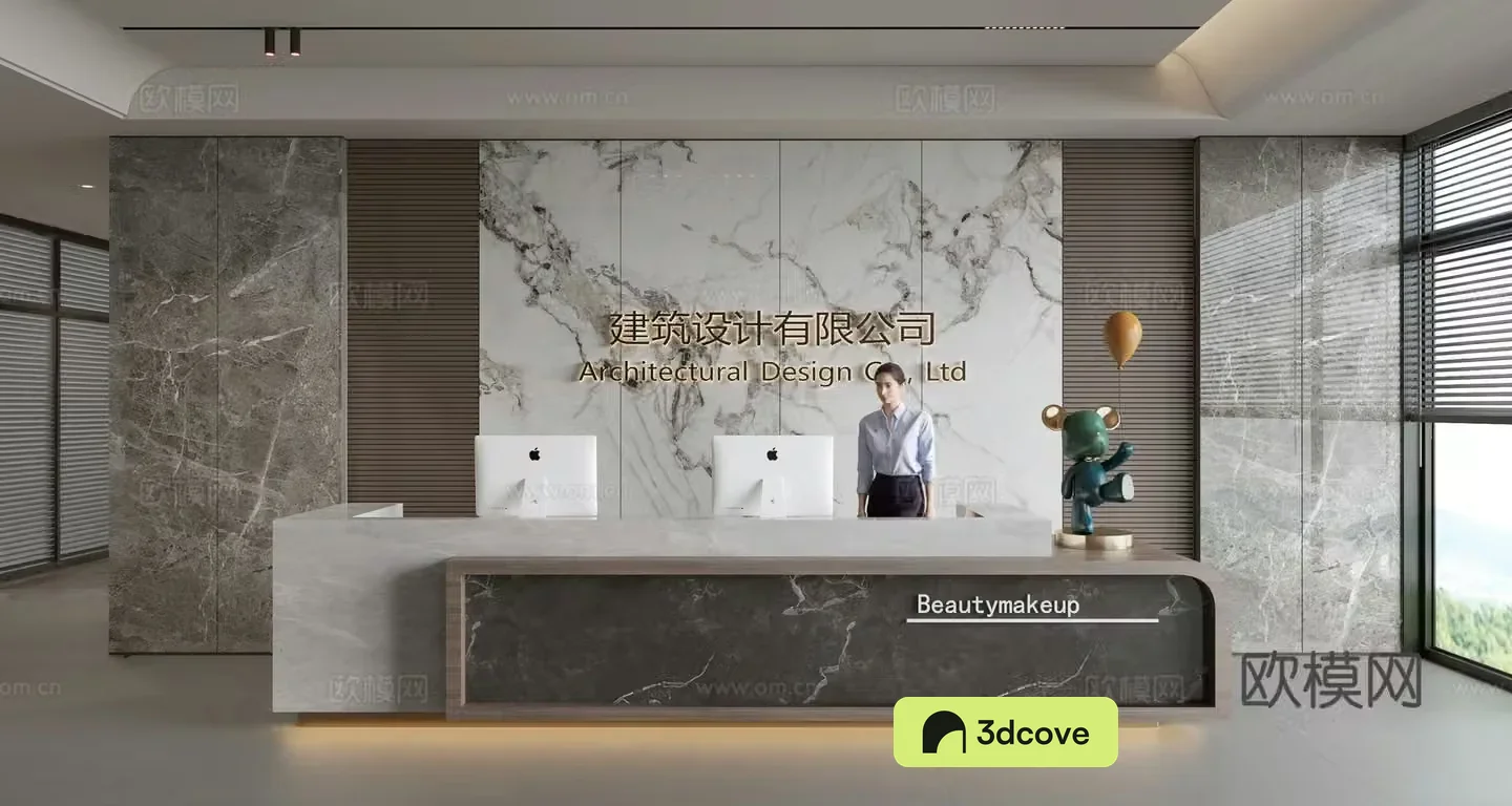 Modern company front desk reception area bar reception desk service desk company front desk background
