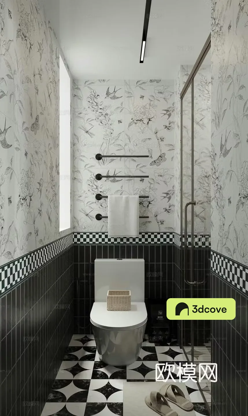 Middle-aged bathroom 3D model