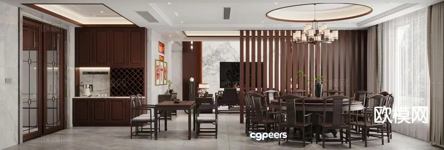 New Chinese restaurant 3d model
