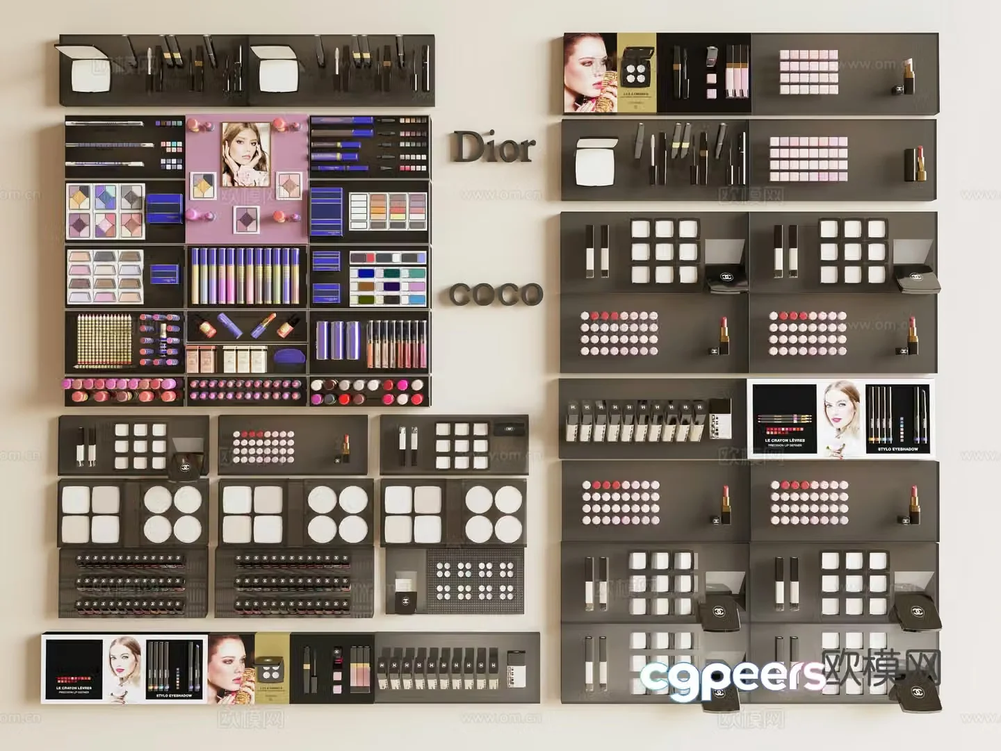 Cosmetics Beauty Salon International Duty Free Shop Makeup Dior Lipstick Makeup Counter Dior 3D Model