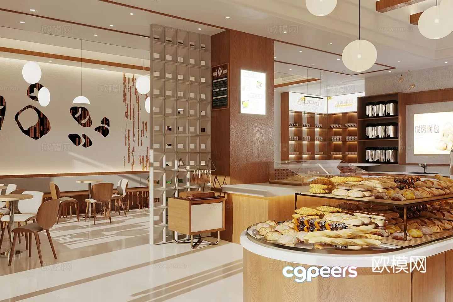 Log-Wind Cake Dessert Shop Bakery Coffee Shop Milk Tea Shop Cake Showcase Cake Show 3D Model