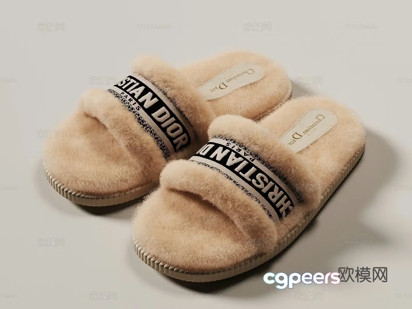 Modern slippers 3d model