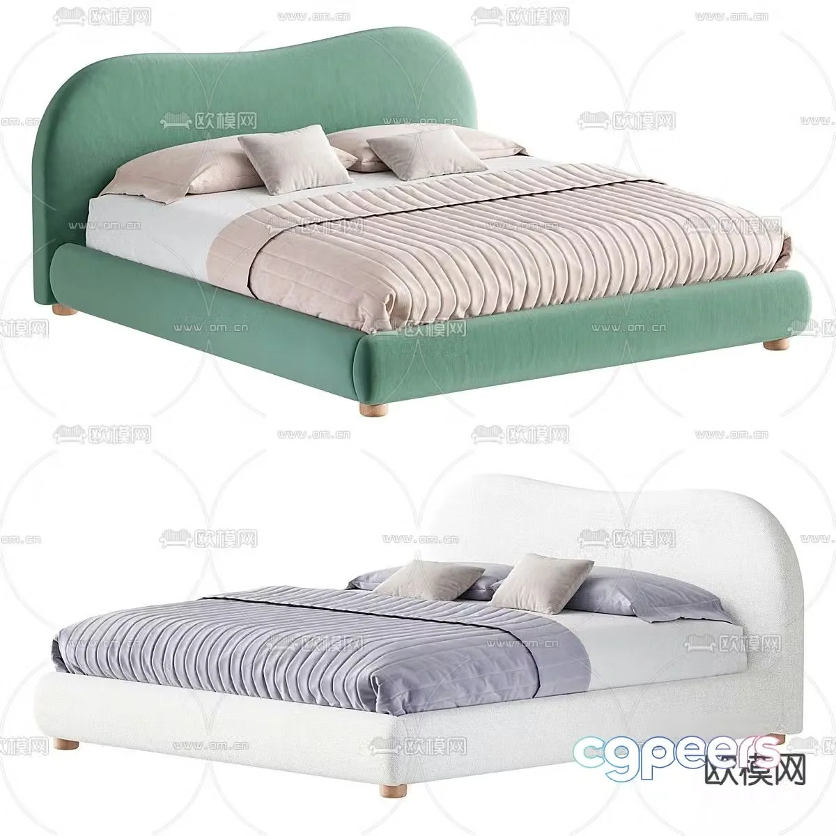 Double bed 3d model
