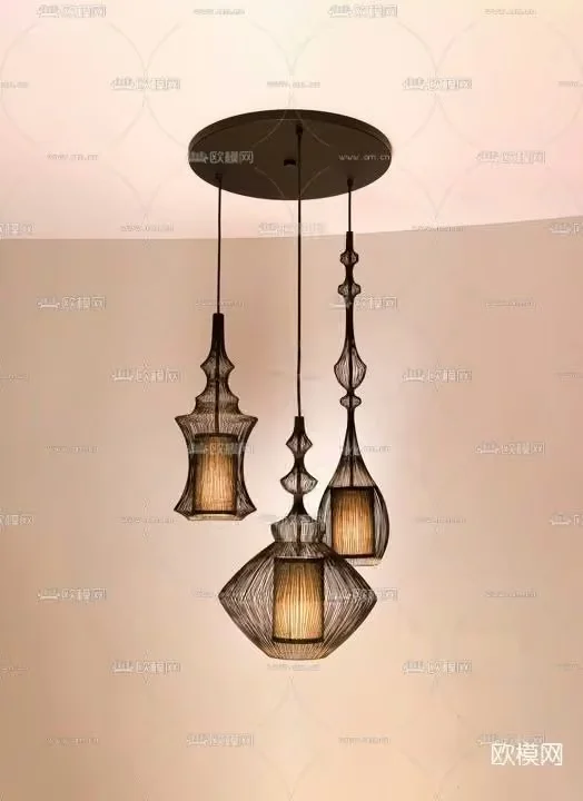 Gold Light Fixture 3D Model – 7461 – VRAY Render