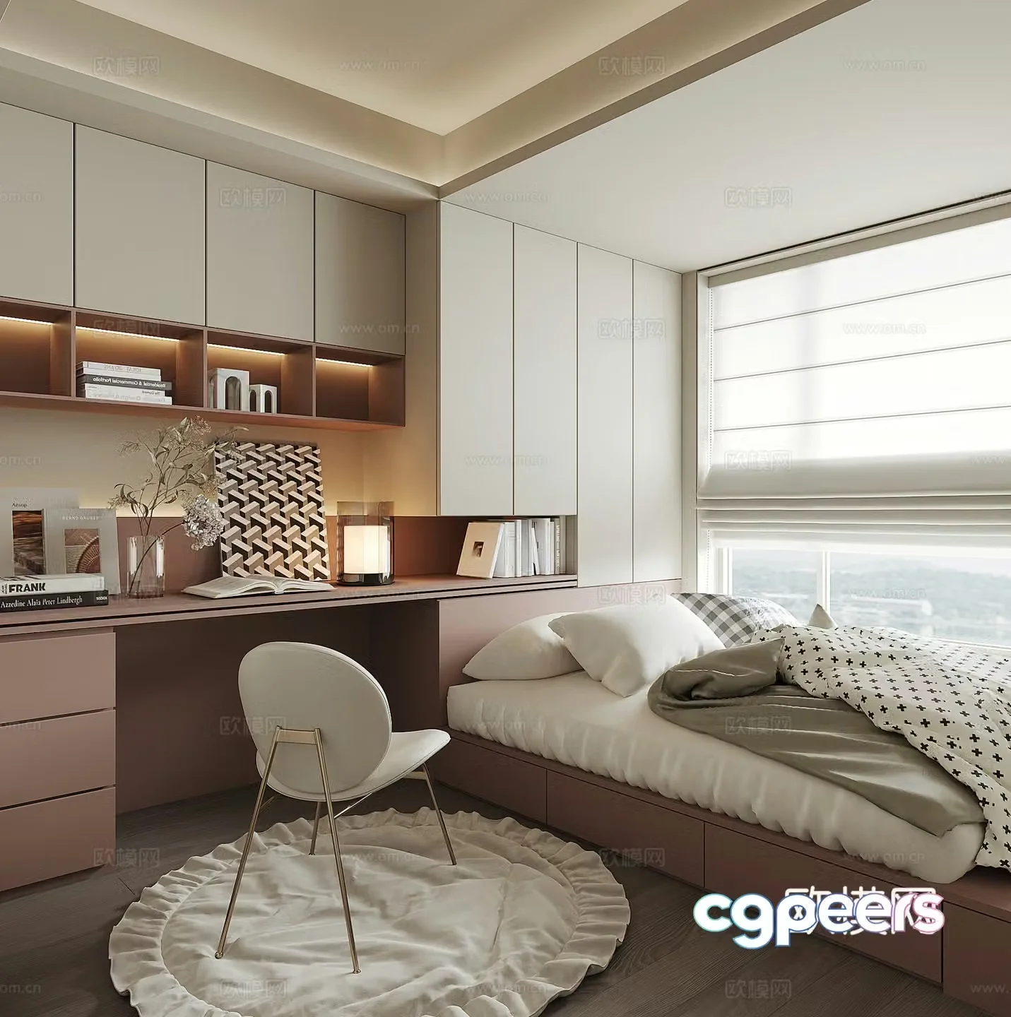 Modern tatami bedroom 3d model