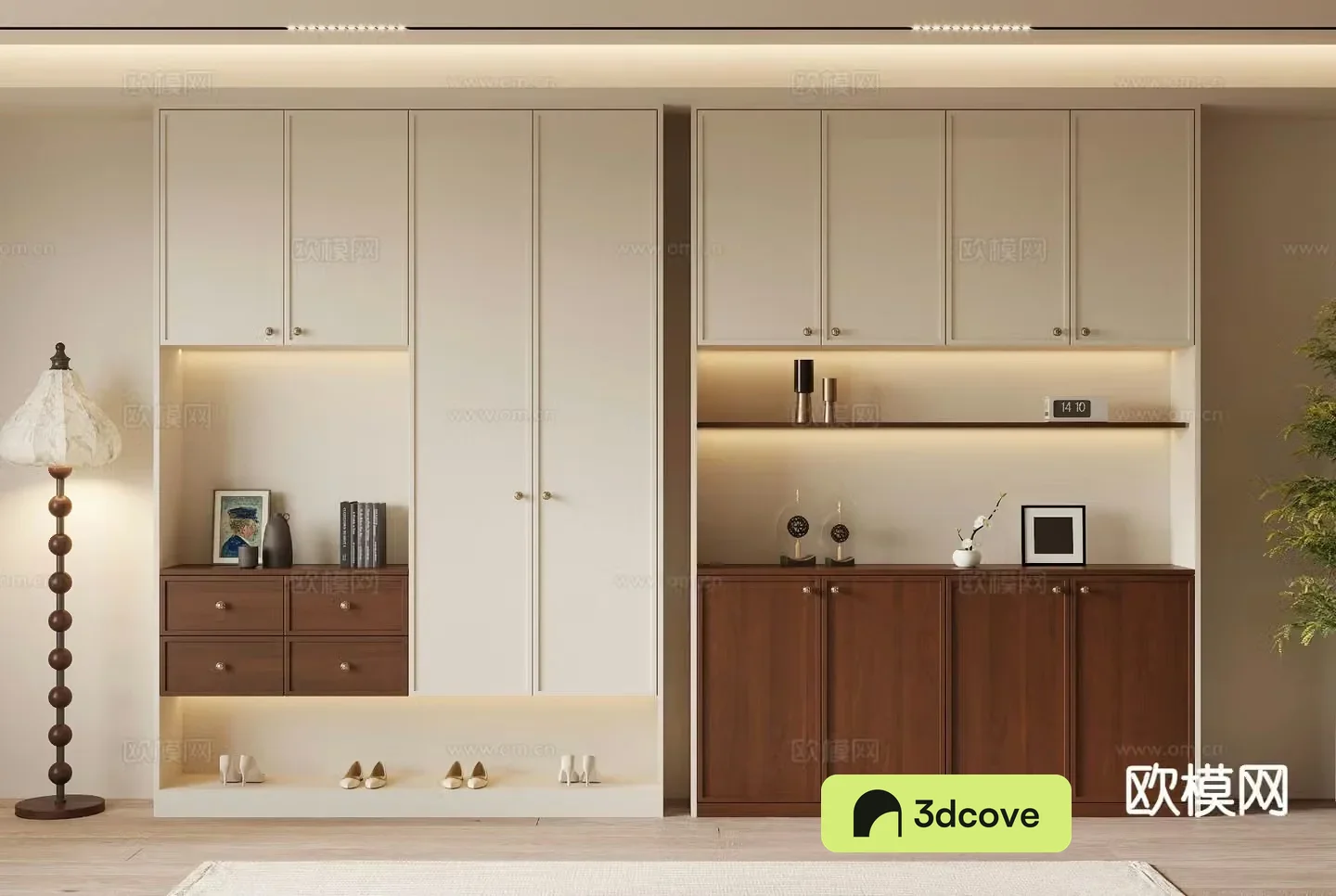 Middle-aged shoe cabinet 3D model