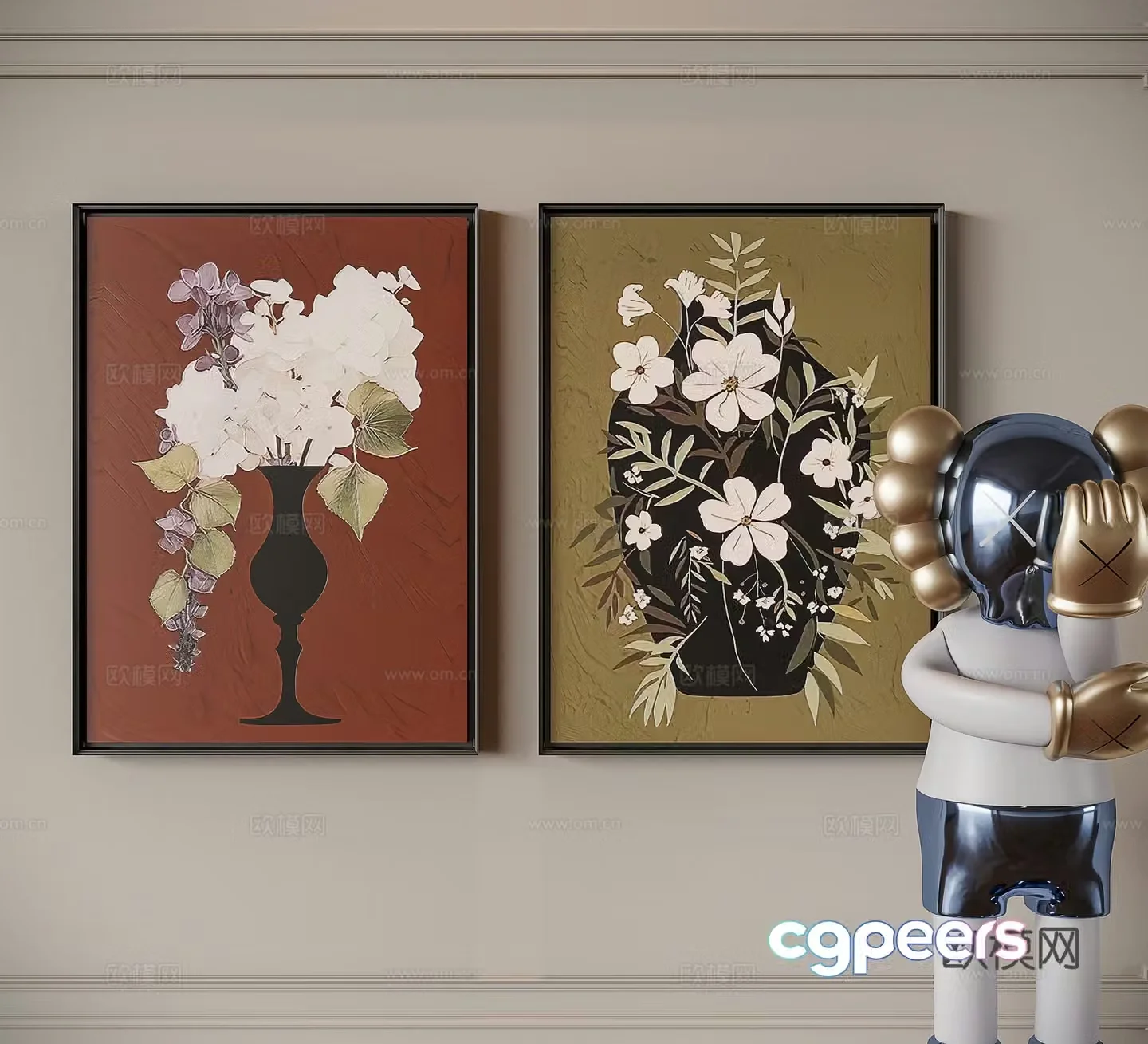 Modern medieval style decorative painting 3d model