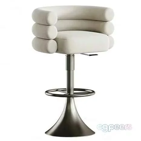Modern White Bar Stool 3D Model – 9301 – CORONA Render