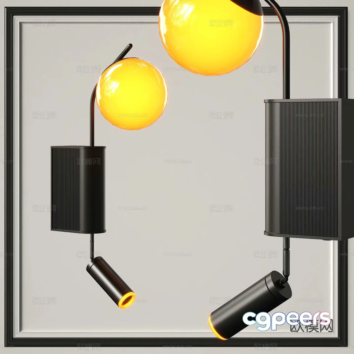 Modern wall light 3d model