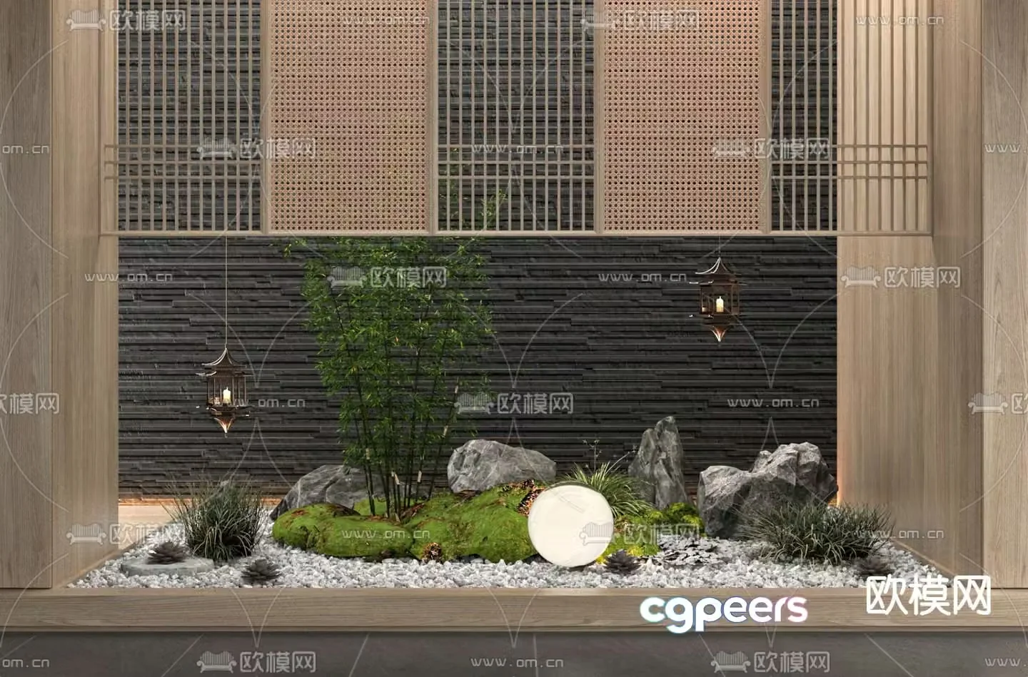 Indoor landscape plant landscaping 3d model