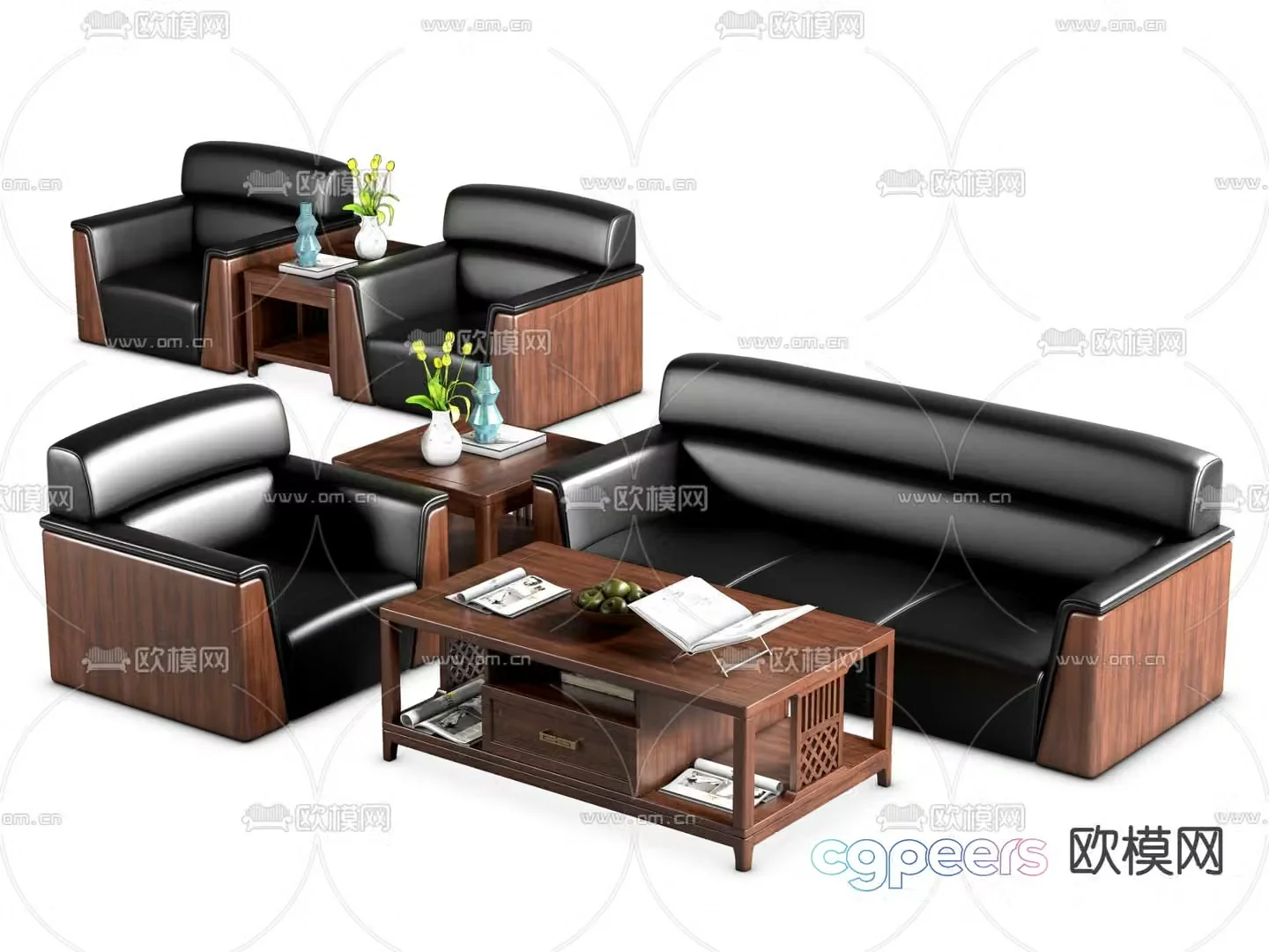 Office sofa reception sofa 3d model