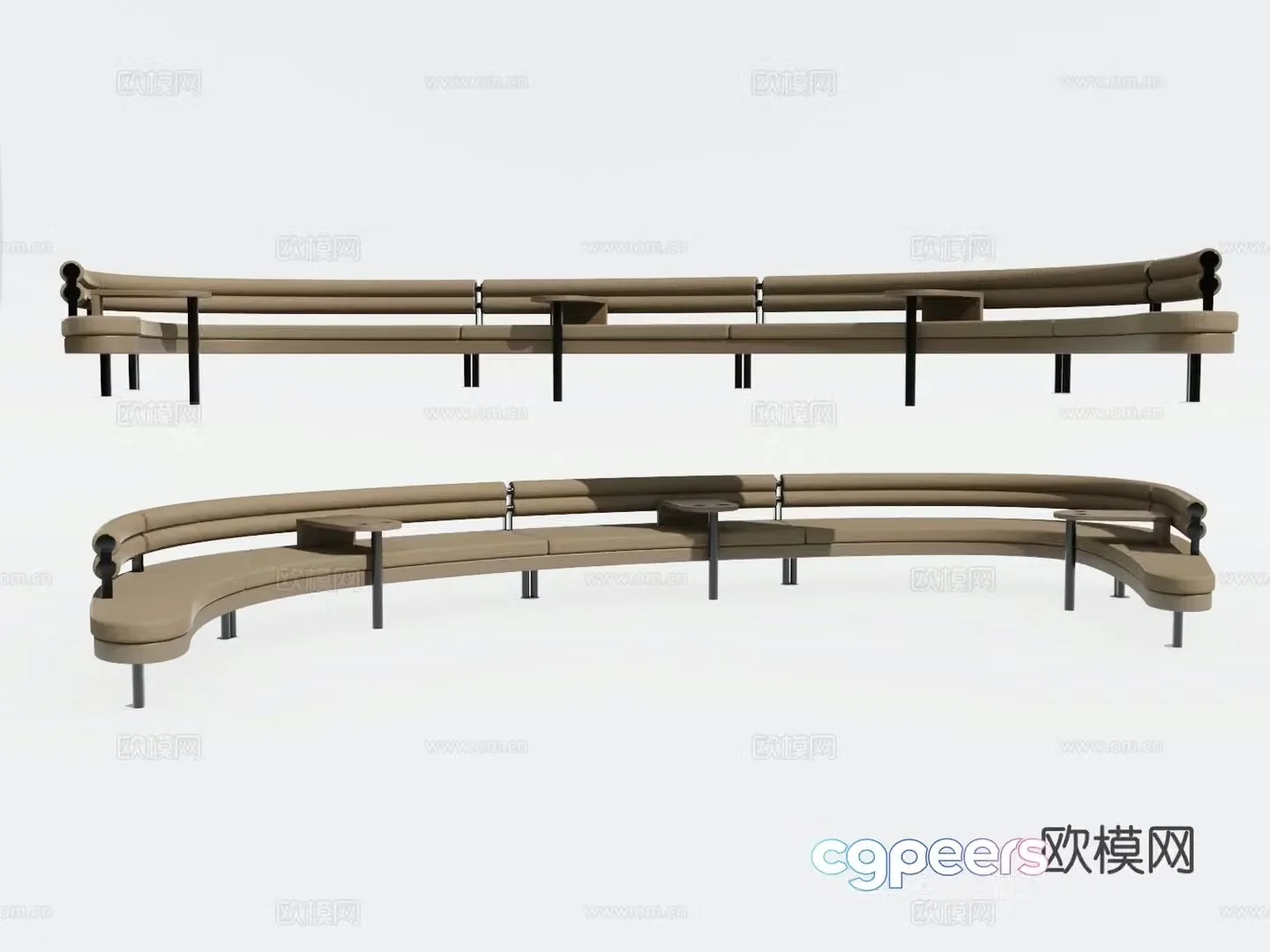 Special-shaped sofa booth sofa 3D model