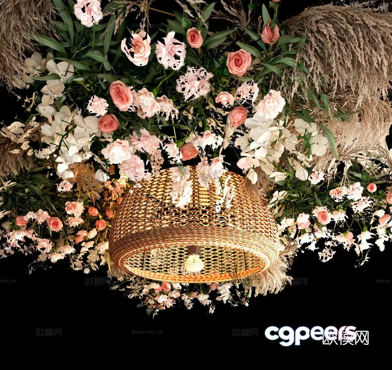 Modern floral chandeliers 3d model