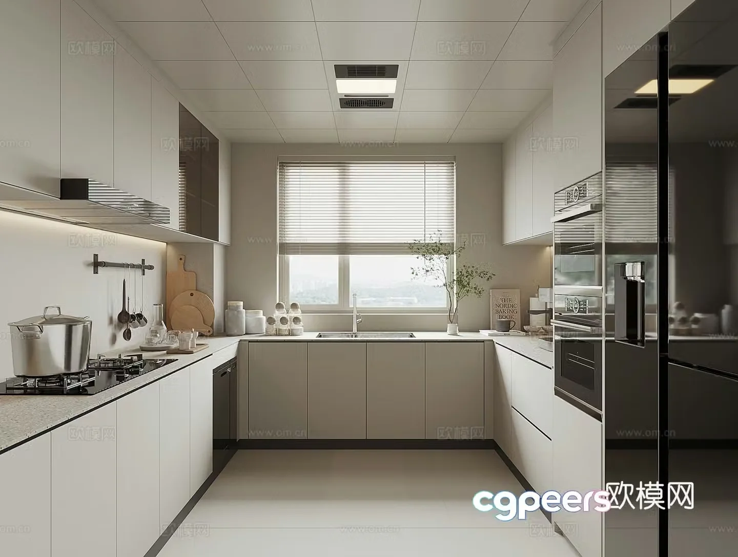 Modern home kitchen 3d model