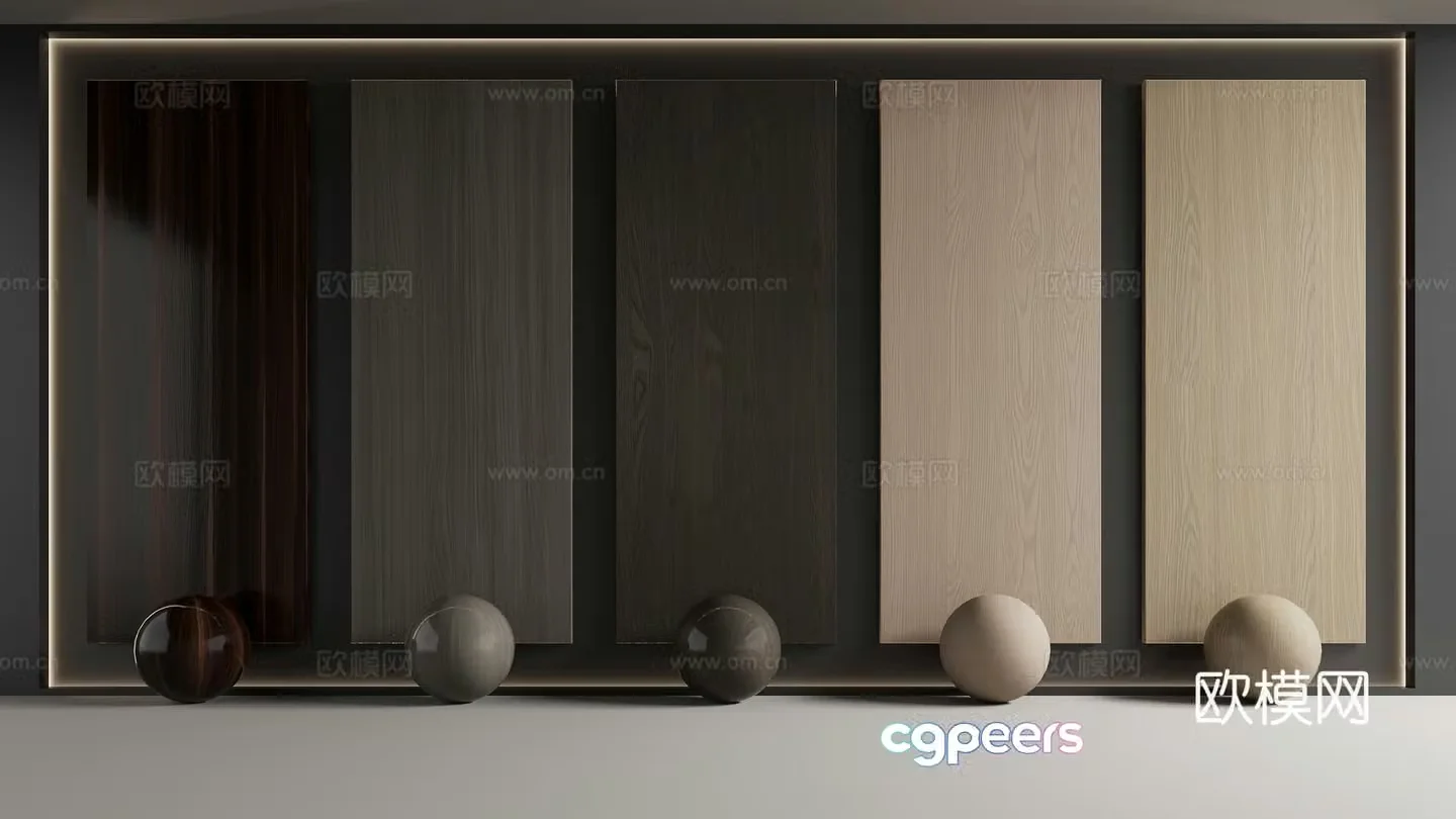 Modern wood grain wall panel 3d model