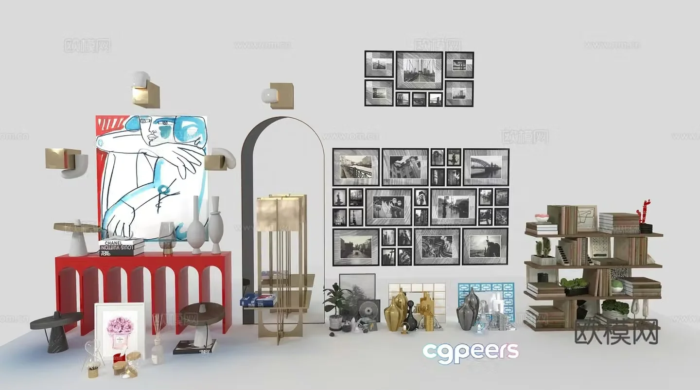 Modern decorations ornaments crafts hanging paintings 3d model