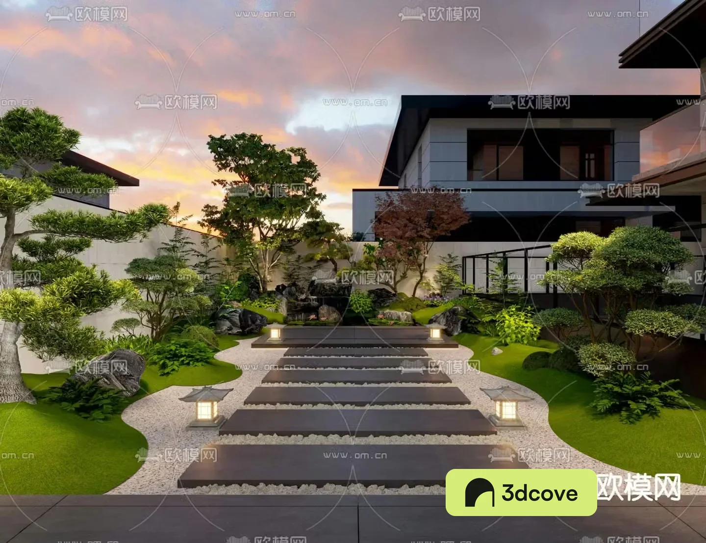 Courtyard landscape villa garden