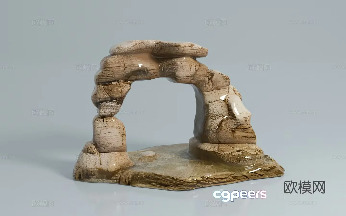 Stone arch cartoon style artificial rockery stone stone sculpture engraving garden landscape 3d model