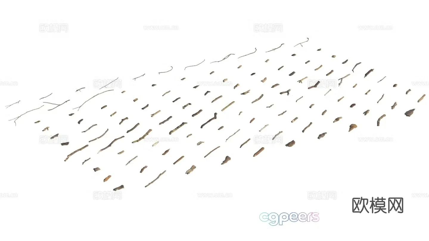 3d model of bark twigs