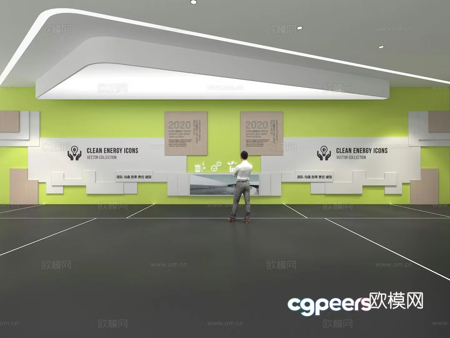 Cultural wall Corporate culture wall Education Theme wall Exhibition hall Campus culture Corridor 3D model