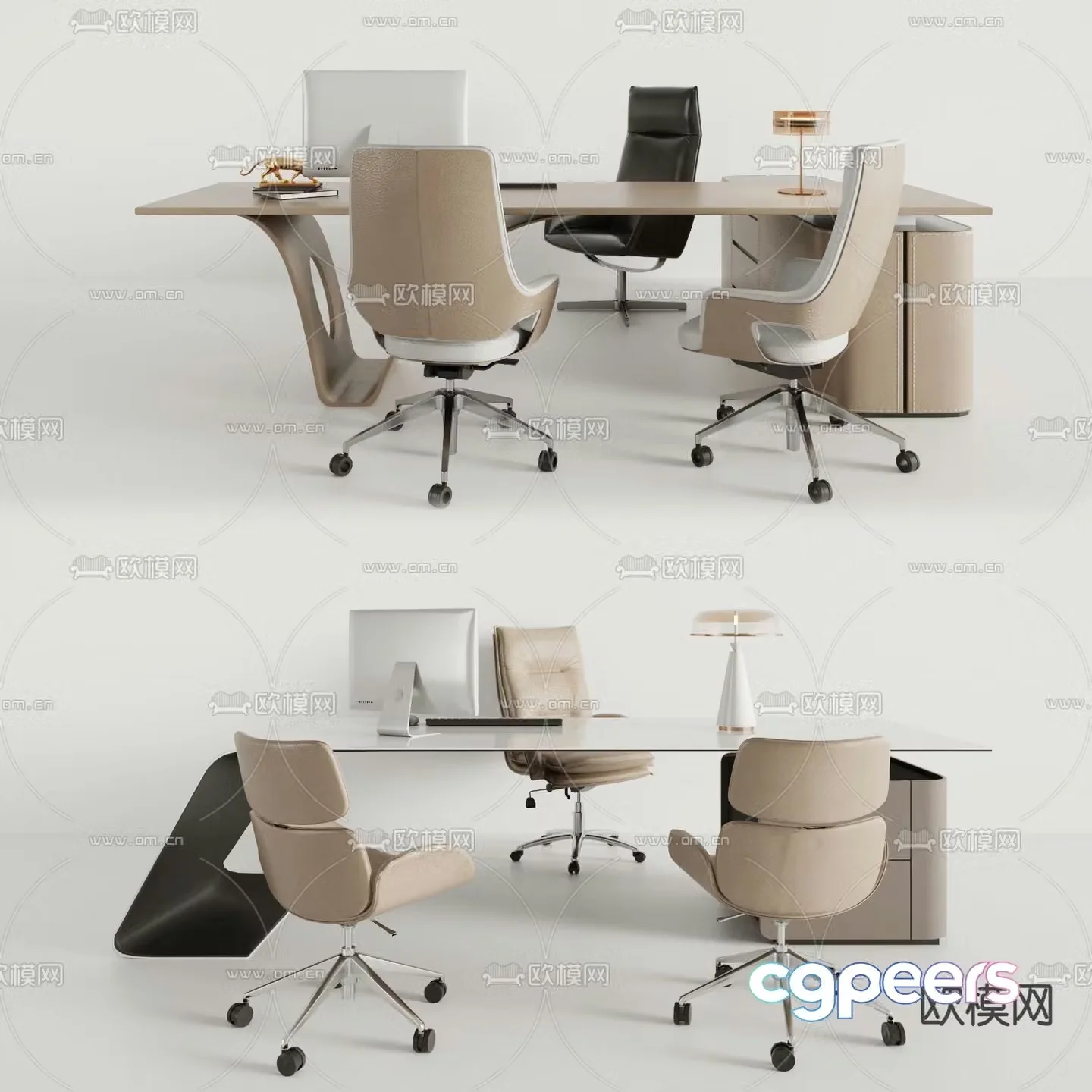Desk desk desk boss desk 3d model
