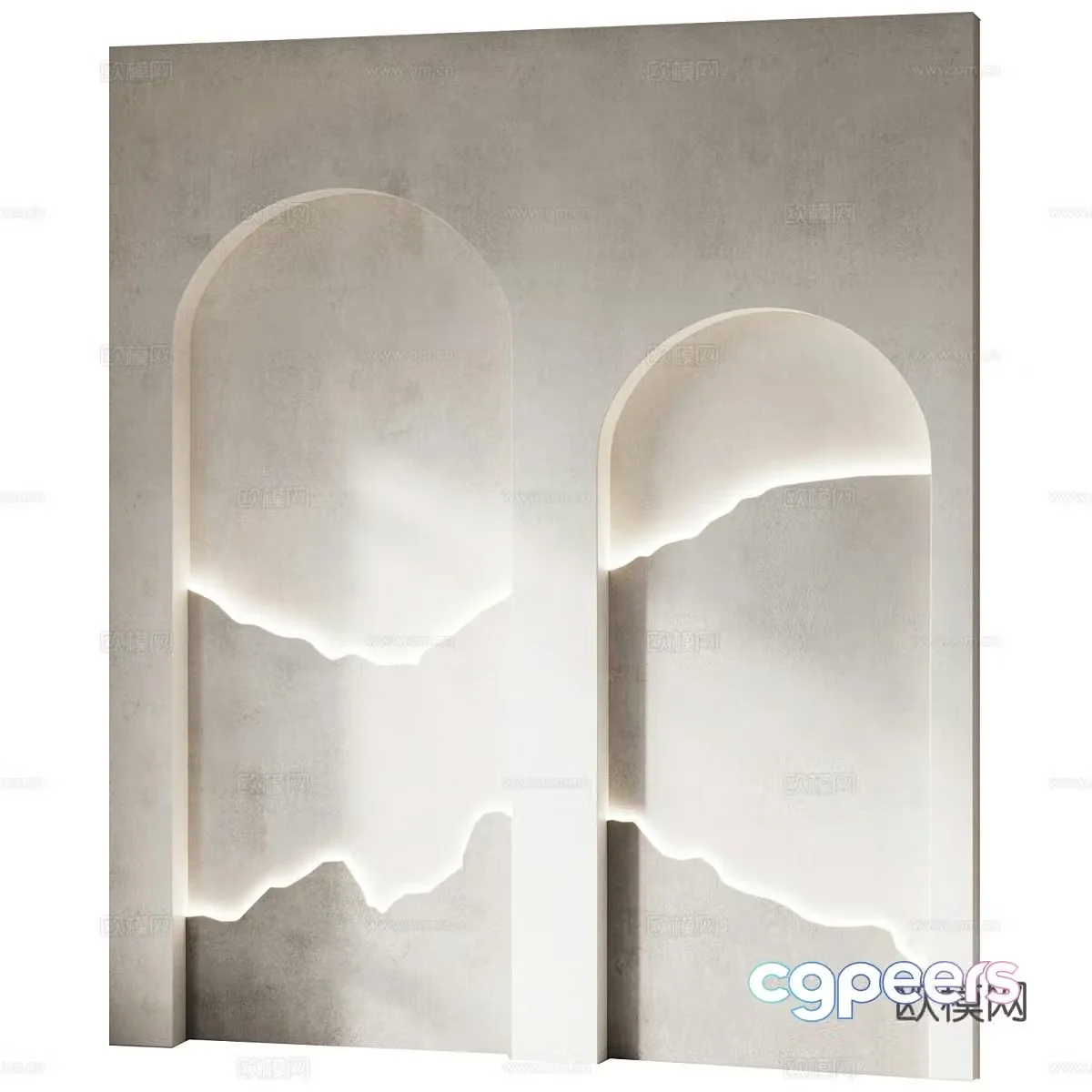 New Chinese style wasabi background wall 3D model