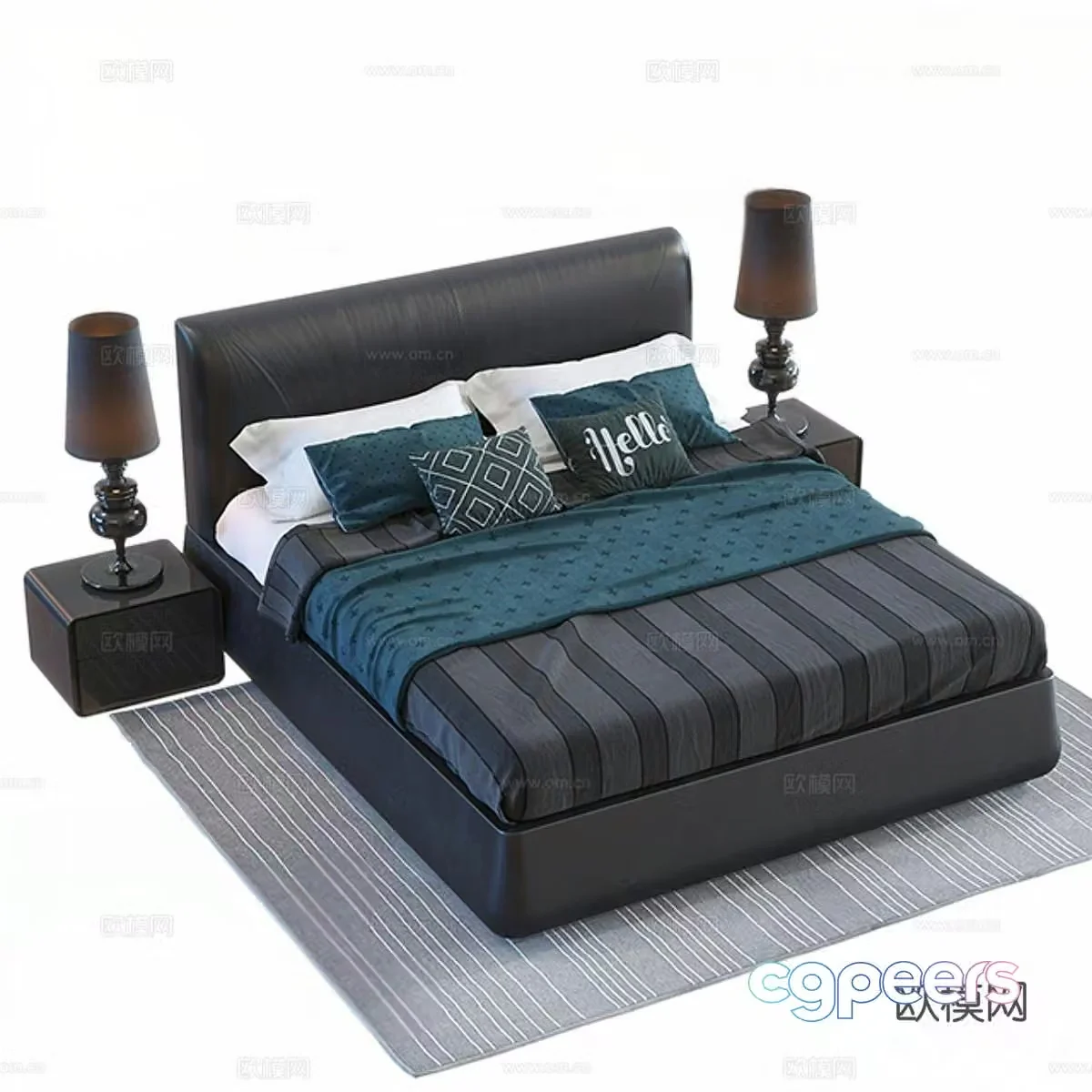 Faina double bed 3d model