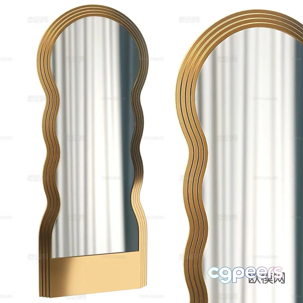 Modern light luxury decorative mirror 3D model