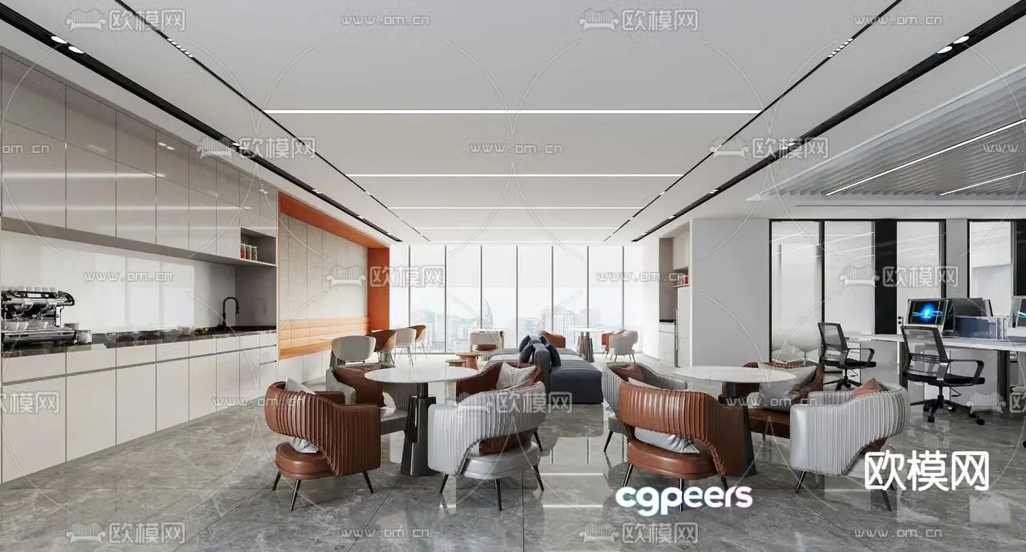 Office Tea Room Living Area 3D Model