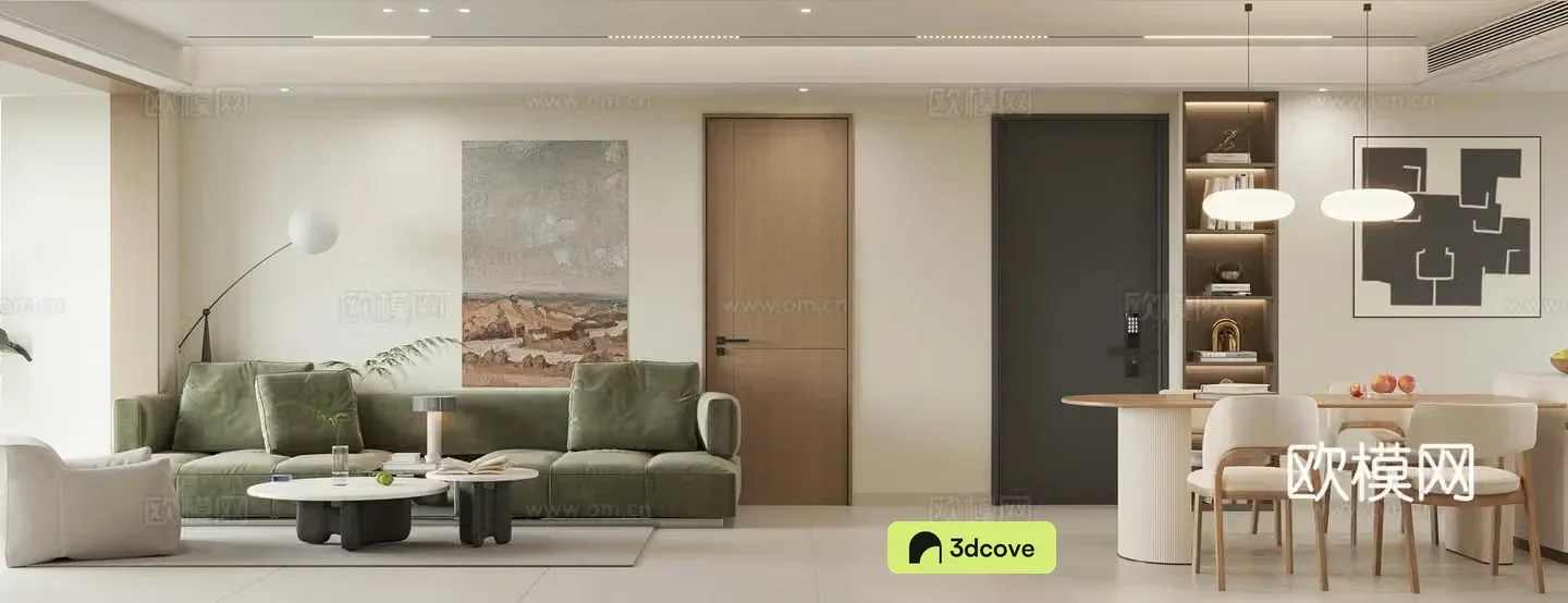 Modern home living and dining room sofa and coffee table combination fabric sofa living and dining room without lights dining table and chairs