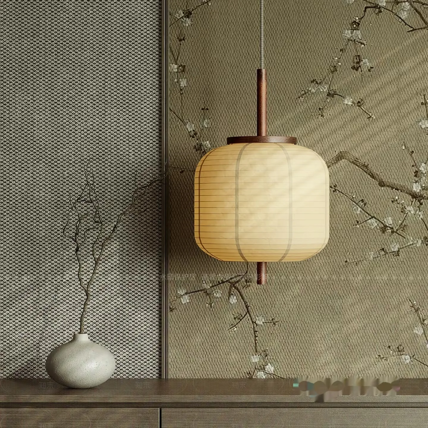 A Beige Hanging Light Fixture 3D Model – 3561 – VRAY Render
