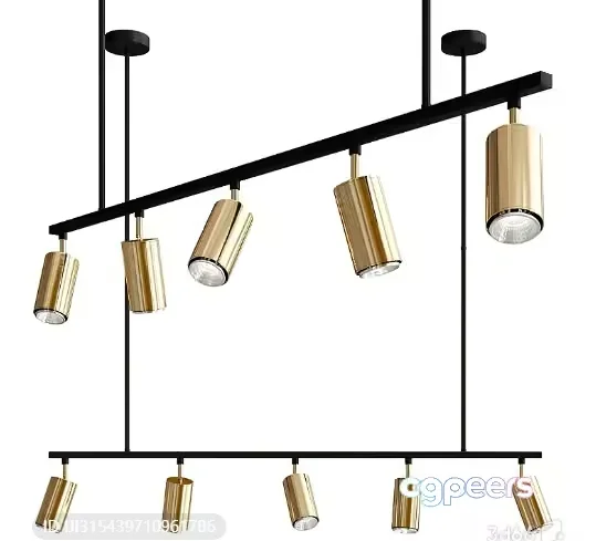 Gold Light Fixture 3D Model – 315 – VRAY Render