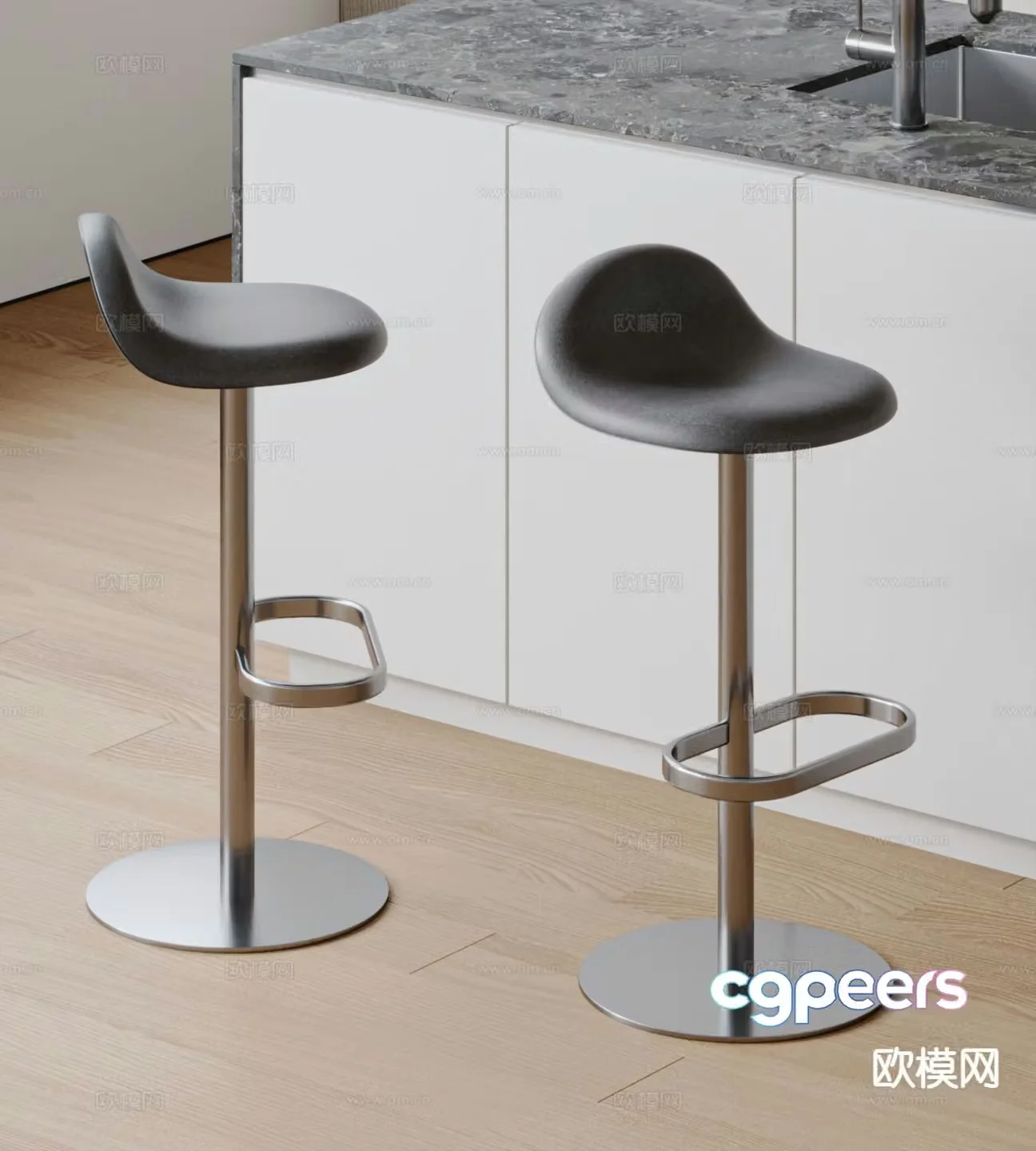 GUBI bar stool bar stool high stool 3d model