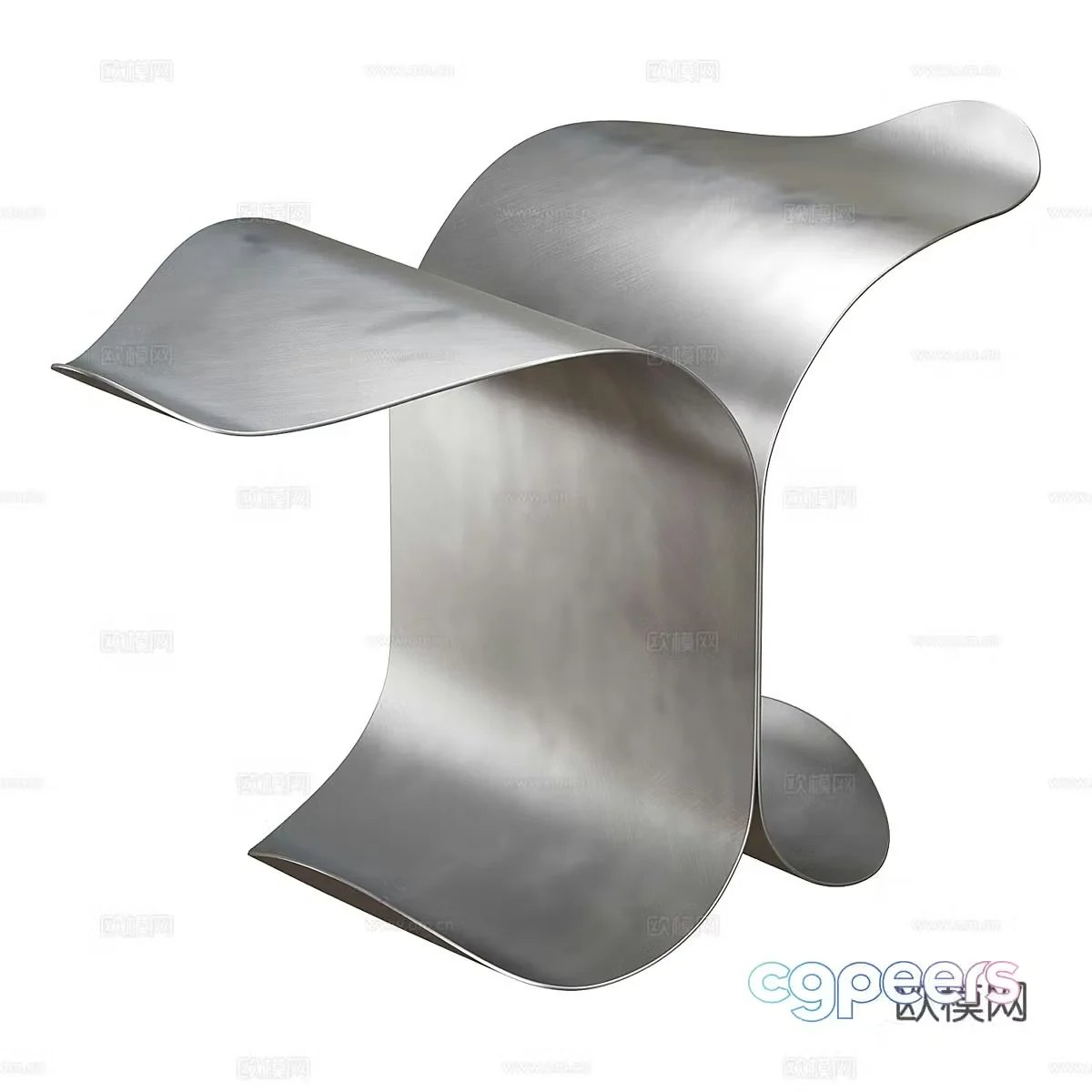 Yoon Shun “Wave” shaped stool stool 3D model