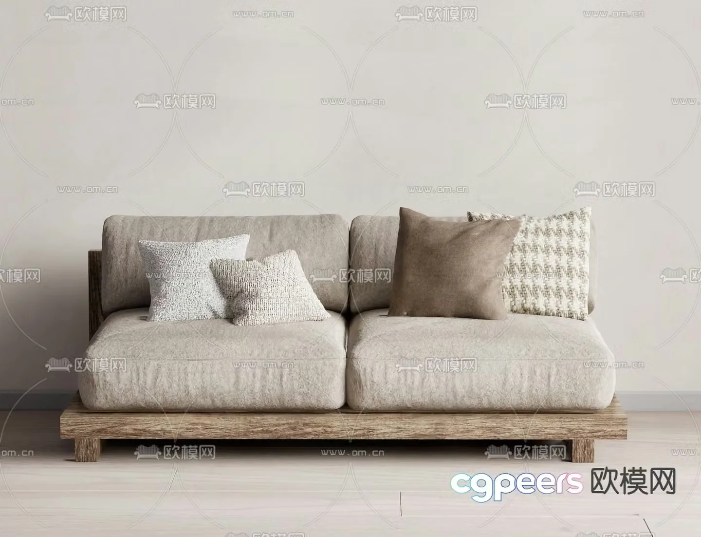 Wabi-sabi style sofa double sofa 3d model